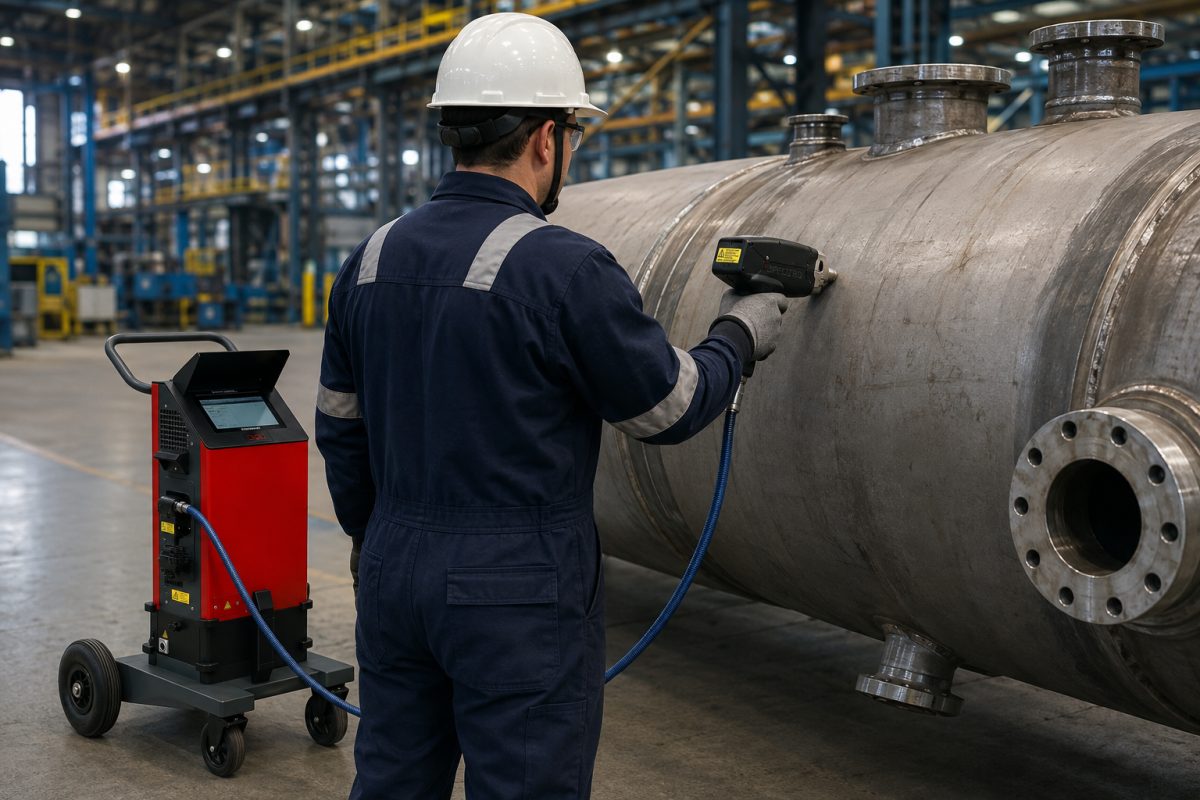 Analyse op locatie aan een industrieel vat